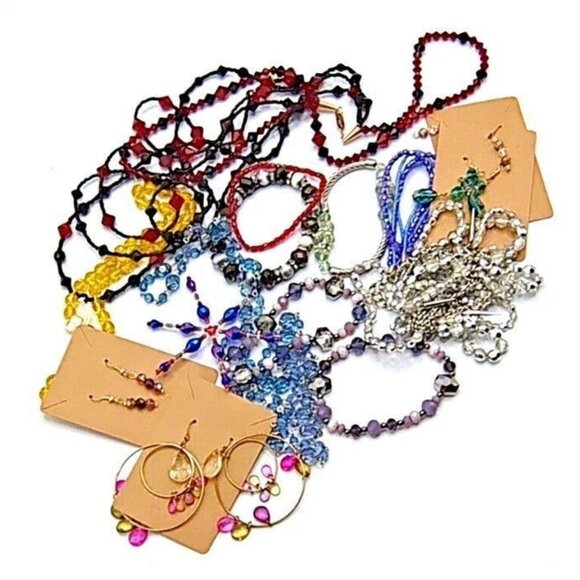 BLING Lot Bundle of 15 - Costume Jewelry CRYSTALS Mixed for Crafting Wearing - Picture 4 of 9